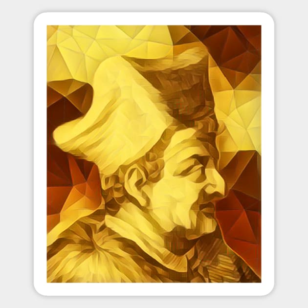 Lorenzo Valla Golden Portrait | Lorenzo Valla Artwork 9 Sticker by JustLit